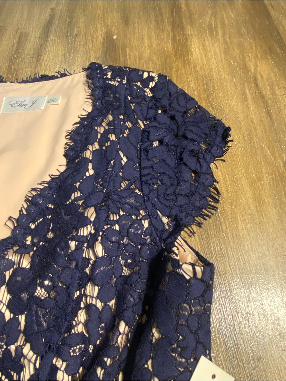 Eliza J Navy Blue Lace Dress Size 14 NWT - Picture 7 of 15